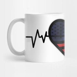 Heartbeat Flag America Independence Day Mug